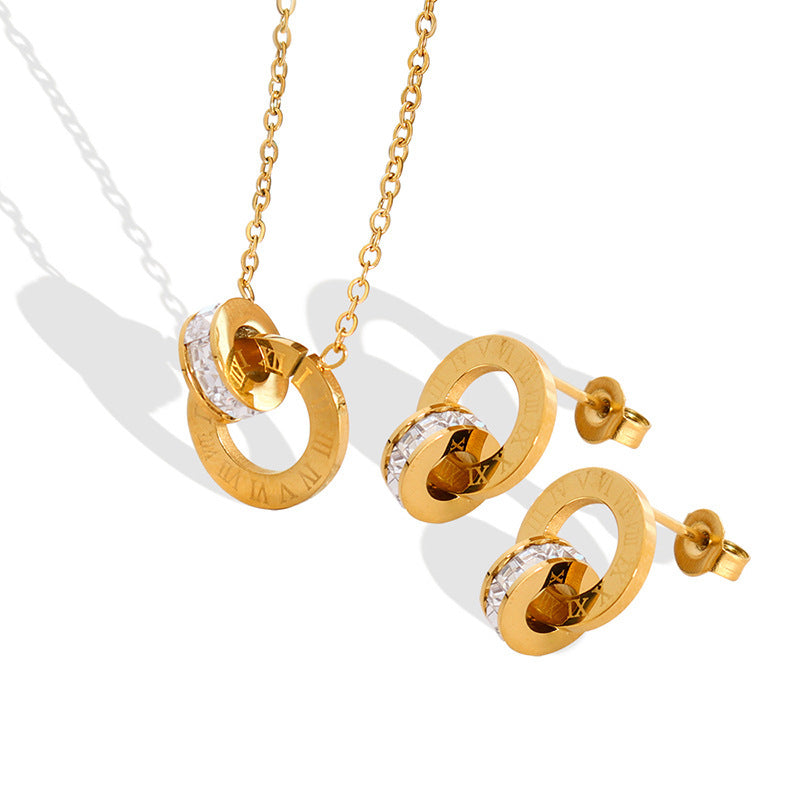 Designer-Inspired Schmuckset mit Halskette und Ohrringen