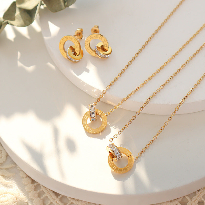 Designer-Inspired Schmuckset mit Halskette und Ohrringen