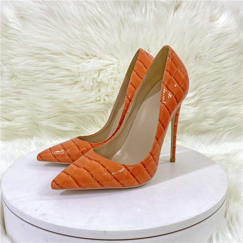 Luxuriöse Stiletto-Pumps mit Kroko-Optik
