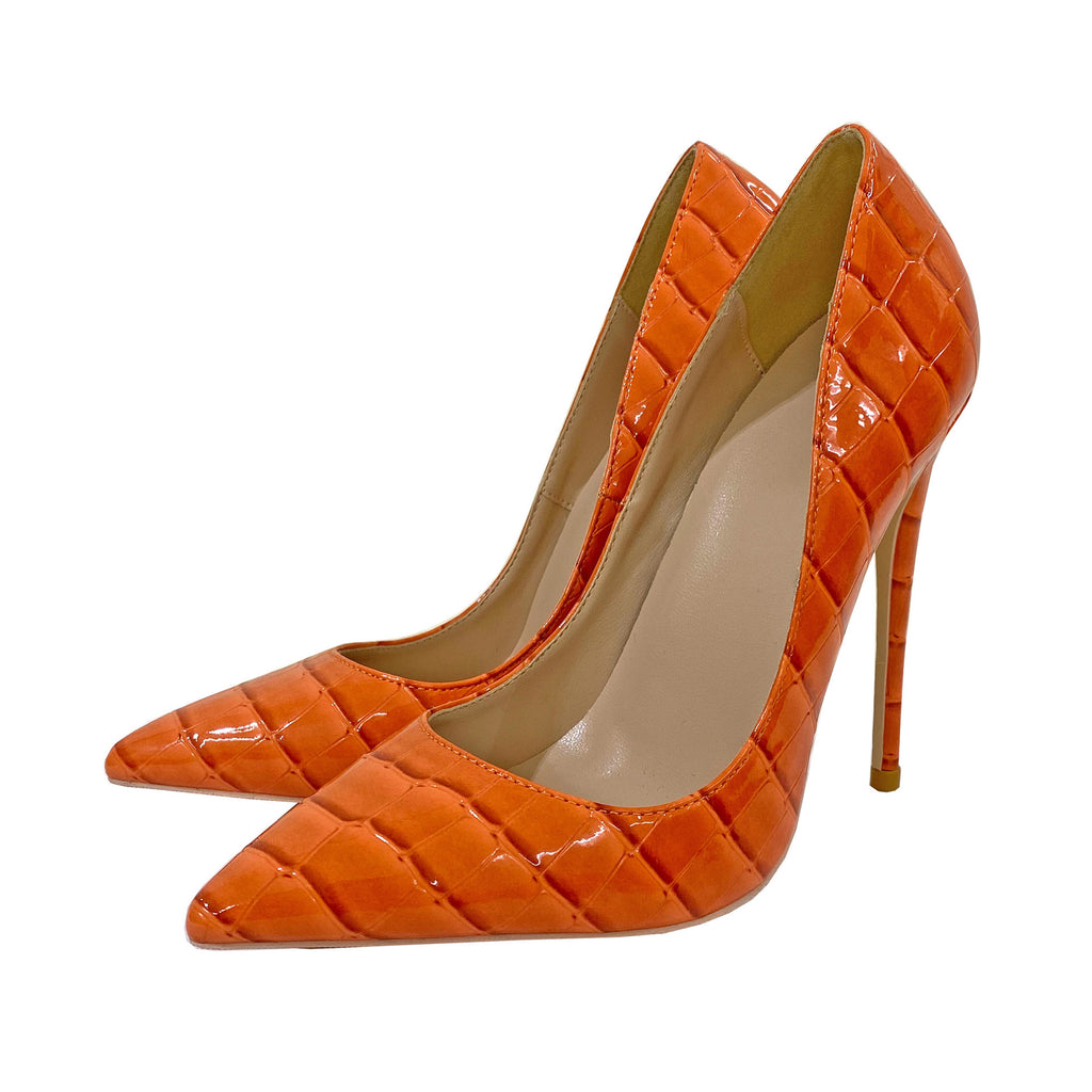 Luxuriöse Stiletto-Pumps mit Kroko-Optik