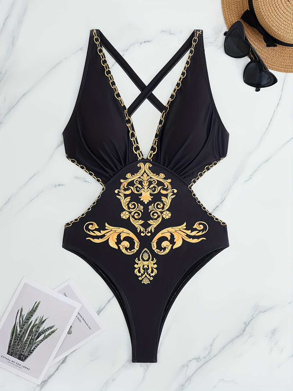 Black & Gold Luxury Monokini