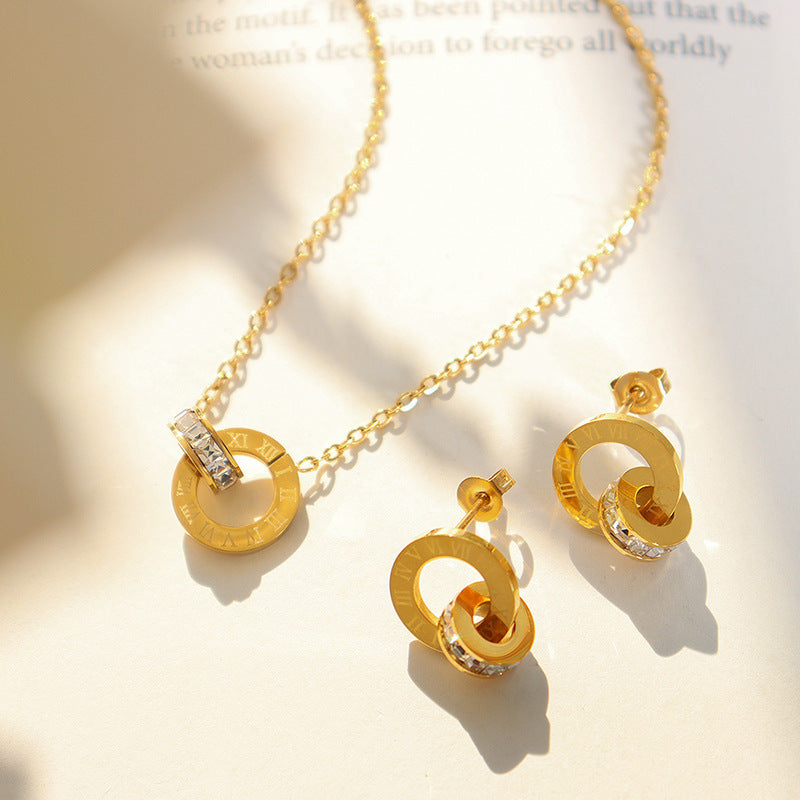 Designer-Inspired Schmuckset mit Halskette und Ohrringen