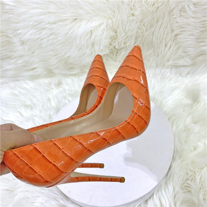 Luxuriöse Stiletto-Pumps mit Kroko-Optik
